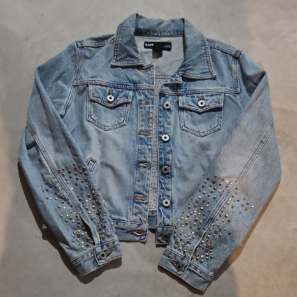 Studded Light Blue Denim Jacket